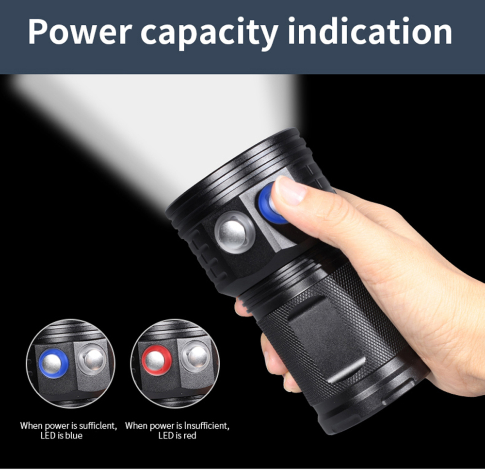 QX27 300W Photography Fill Light Diving Flashlight Red Blue Light IPX8 Diving Depth of 80M