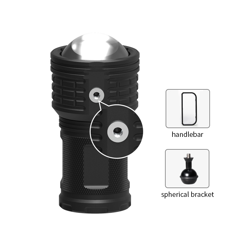 QX3 80W Photography Fill Light Diving Flashlight 3 Colors IPX8 Diving Depth of 80M