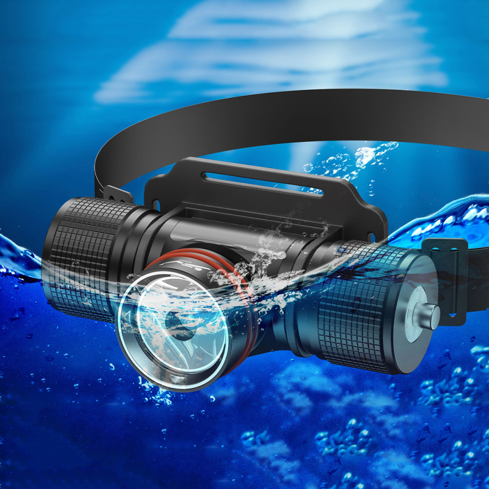 DV08 30W White Laser Diving Headlight 4 Light Modes