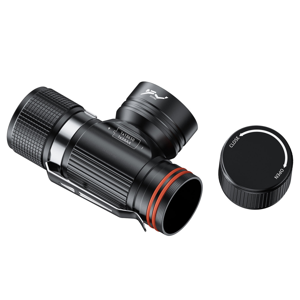 DV08 30W White Laser Diving Headlight 4 Light Modes