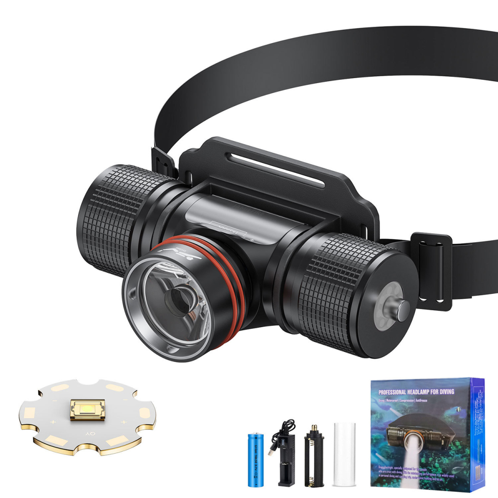 DV08 30W White Laser Diving Headlight 4 Light Modes