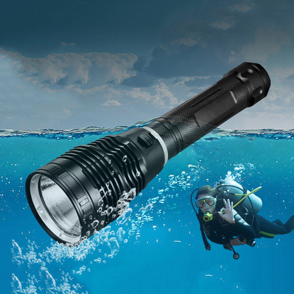 DV18 30W White Light Yellow Light Diving Flashlight P70.2 LED