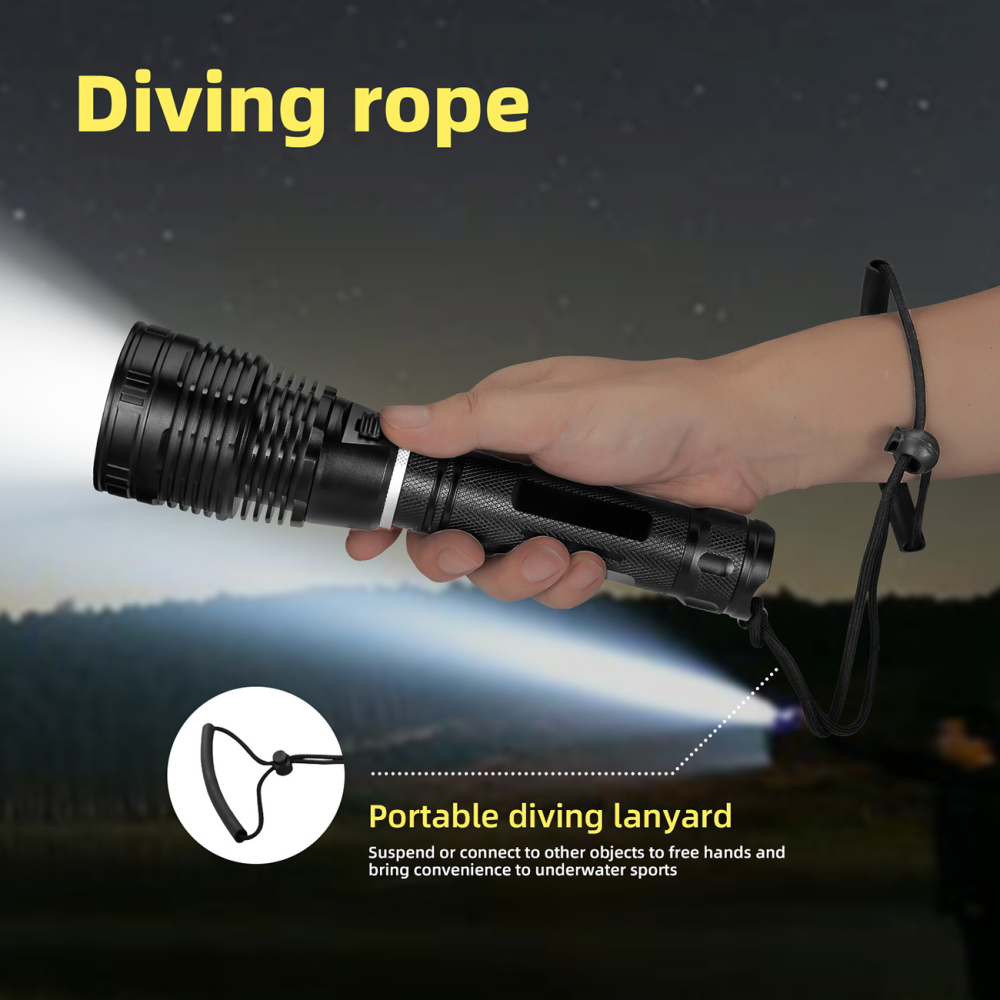 DV18 30W White Light Yellow Light Diving Flashlight P70.2 LED