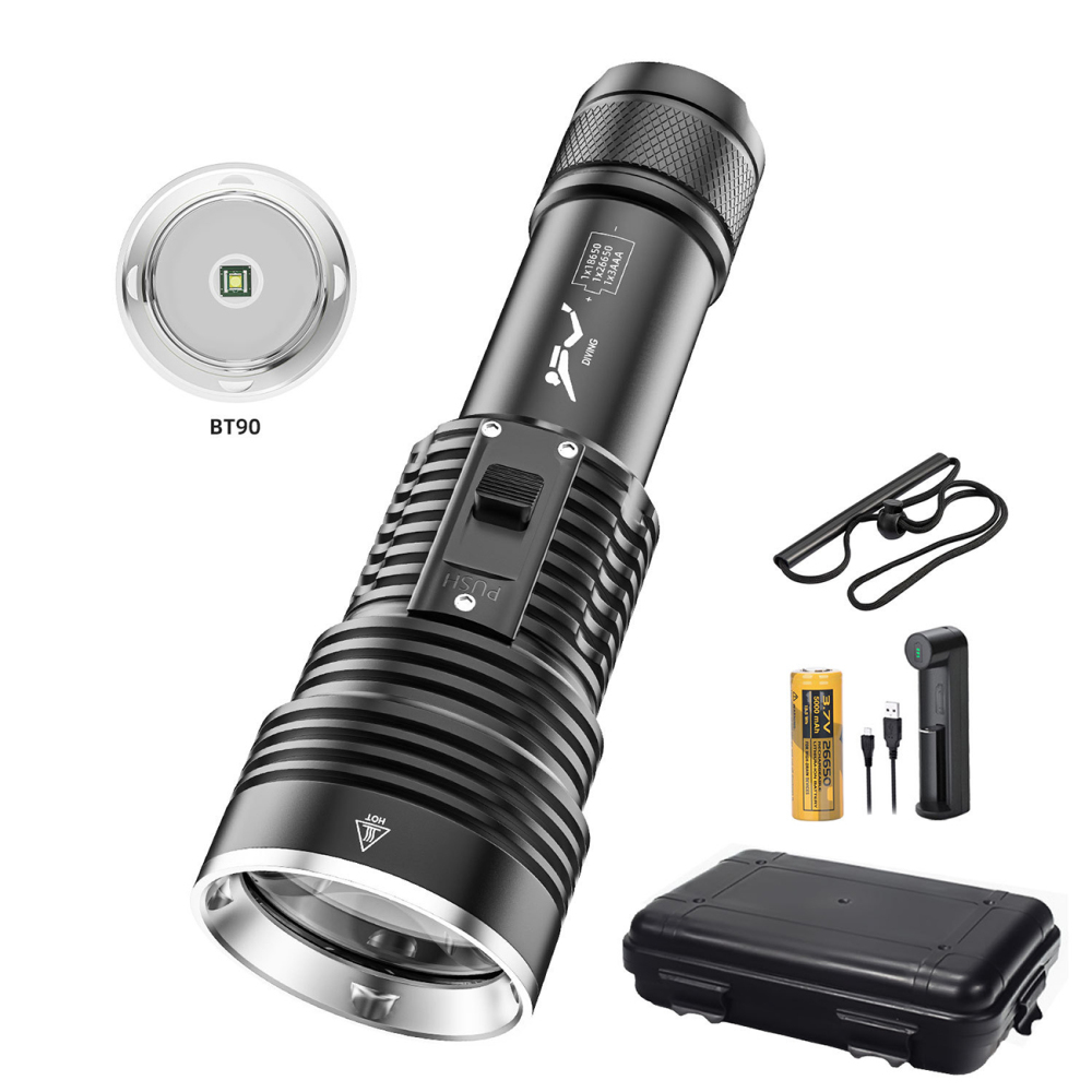 DV66 40W White Laser Diving Flashlight 4 Light Modes