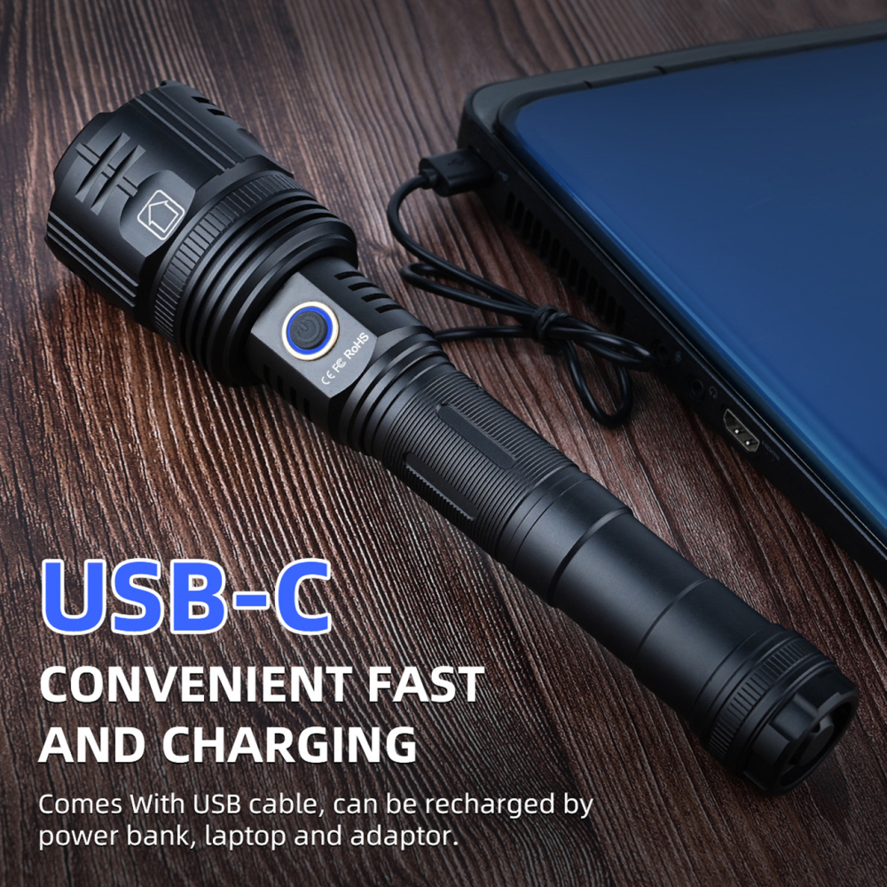 JF021 Zoom White Laser Flashlight 30W Range 1,000 Meters