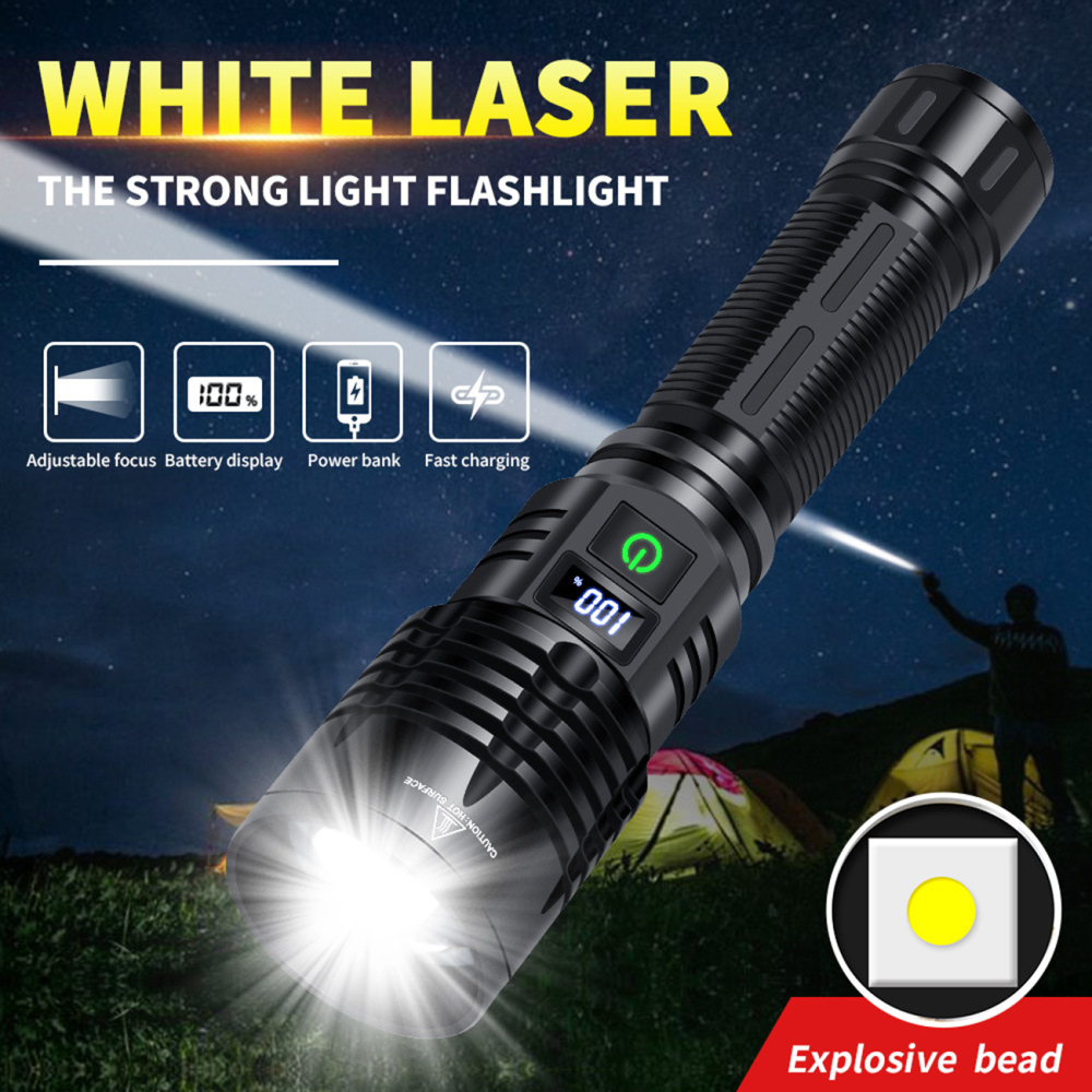 JF031 Zoom White Laser Flashlight 30W Range 1,000 Meters