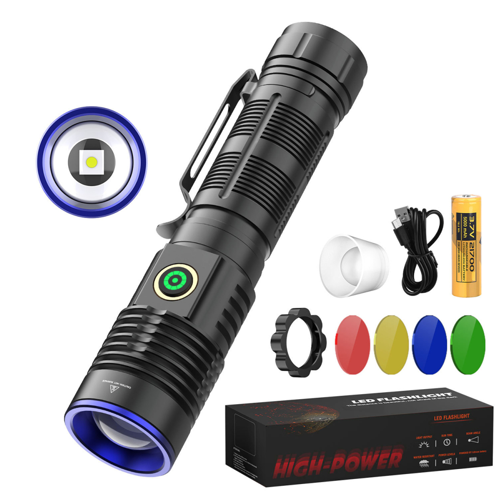 JF021 Zoom White Laser Flashlight 30W Range 1,000 Meters