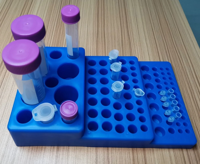 Portaprovette Da Laboratorio Trapezoidale - Per Tubi 0.2ml-50ml, Polipropilene Autoclavabile - Foto 3