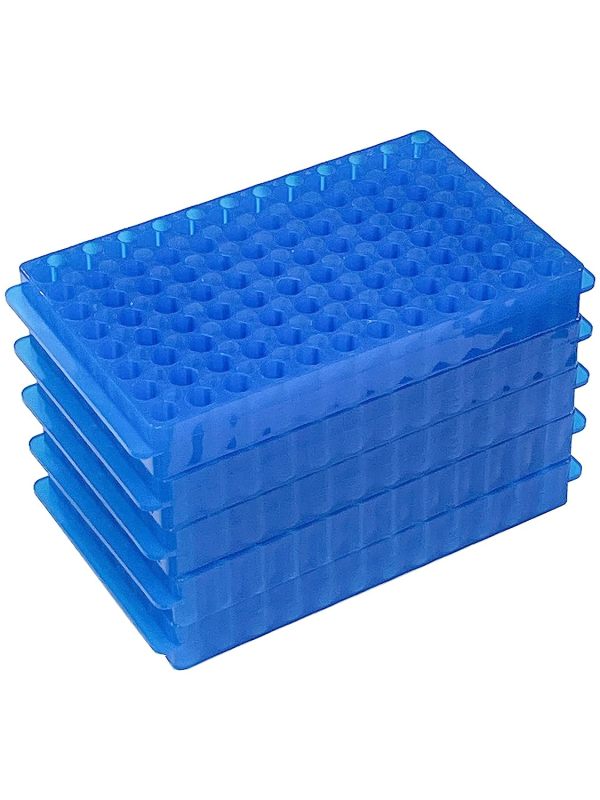 MUHWA Tube Rack Double Panel 96-Well Polypropylene PCR Centrifuge Tube Holder for Microcentrifuge Tubes 0.2/0.5/1.5/1.8/2.0ml