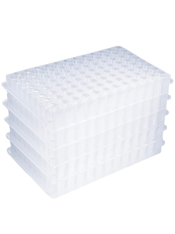 MUHWA Tube Rack Double Panel 96-Well Polypropylene PCR Centrifuge Tube Holder for Microcentrifuge Tubes 0.2/0.5/1.5/1.8/2.0ml