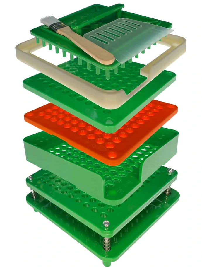 Scatola Portavetrini Per Microscopio - 100 Posti Arancione - Per Vetrini 25x75 Mm - Foto 8