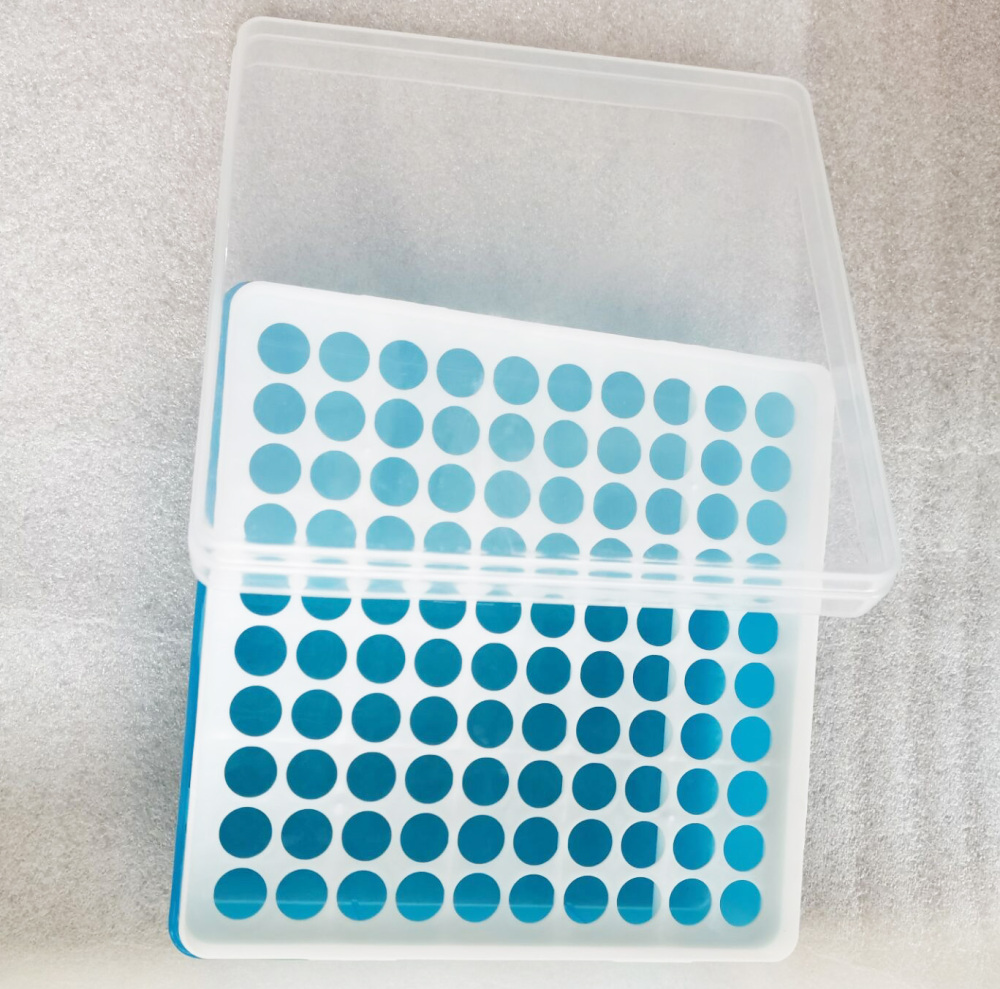 Plastic Square 100 Positions Laboratory 0.5ml/1.2ml/1.5ml/2ml Centrifuge Tube Case Box, Polypropylene, Autoclaved