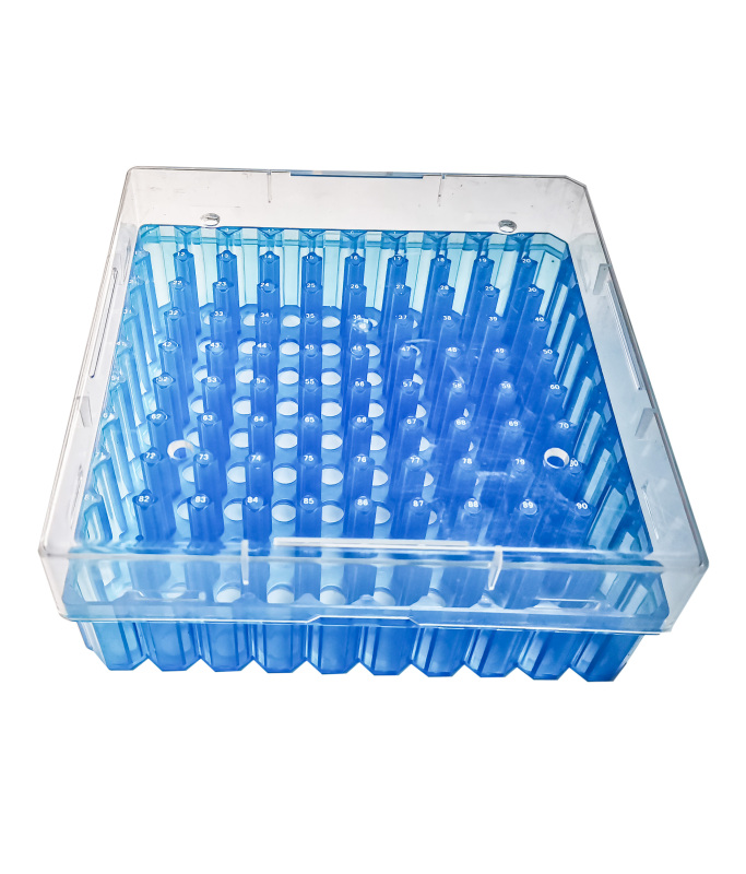 100 Places Polycarbonate Freezer Boxes, Polycarbonate CryoBox Vial Rack, Freezer Storage