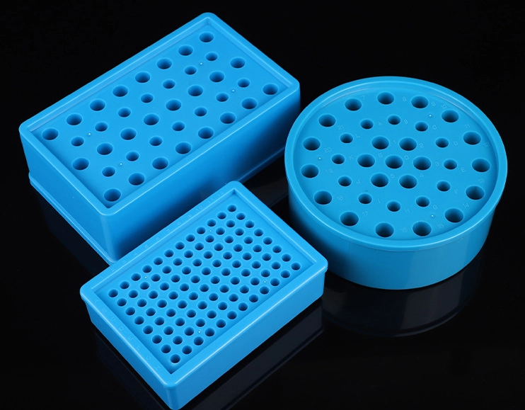 Produktbild von MUHWA LAB Eisbox – 0,5/1,5 Ml Röhrchen, 38 Löcher, Autoklavierbar – Aus PP, Für PCR, Probenlagerung & Transport – Kühlt 2–4 Stunden Bei 0 °C