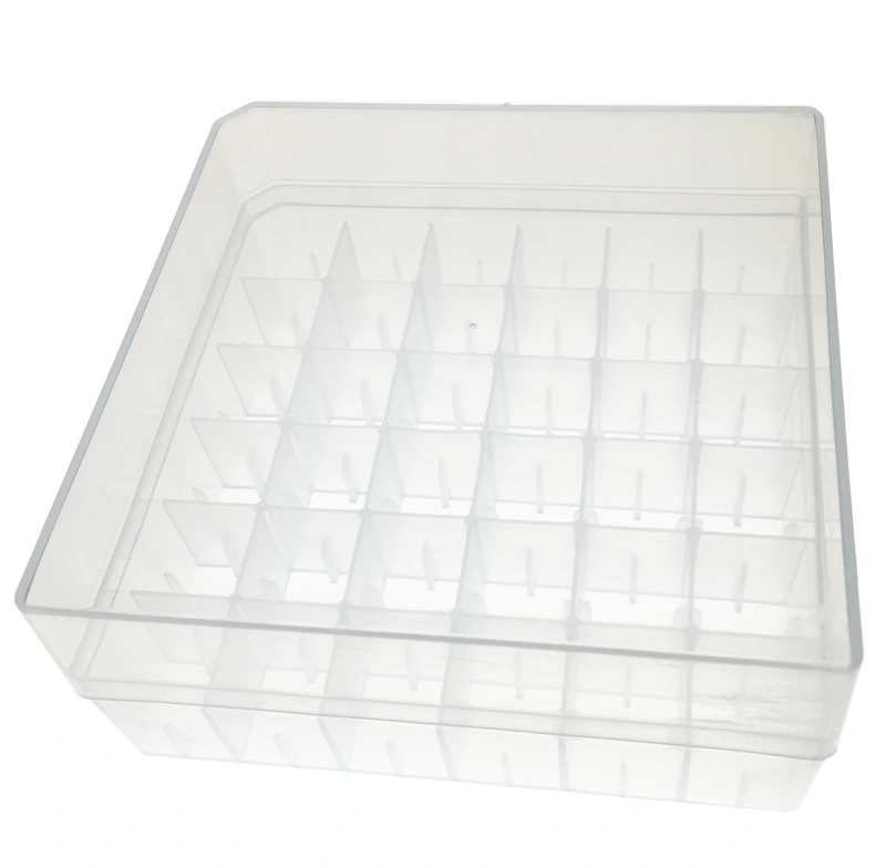 Centrifuge Tube Freezer Storage Box 36 Places Waterproof Polypropylene Cryogenic Holder Rack for 5ml Microcentrifuge Tubes Vials Samples