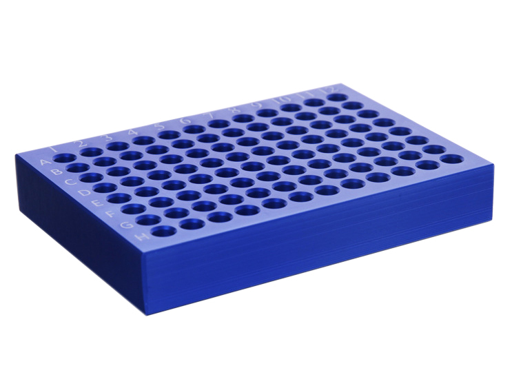 MUHWA 96 Well Aluminum Cooling Block for 0.2ml PCR Micro-Tubes, 8 x 12 Array