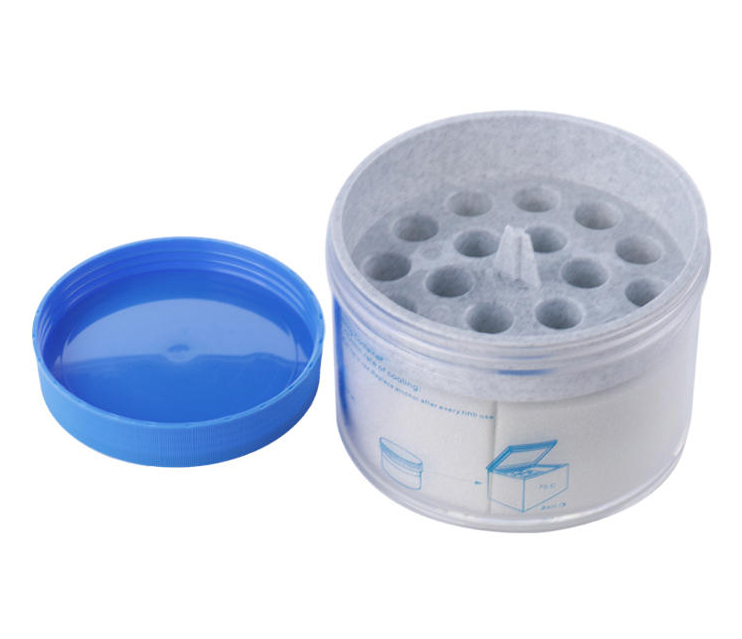 Cryo-Safe -1℃(-33.8℉) Freezing Container, Polycarbonate Jar with High-Density Polyethylene Closure, 18-Place Tube Holder