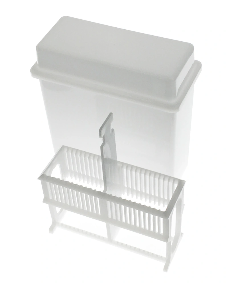 MUHWA 24 Places Microscope Slides Staining Rack and Jar, Gray/White