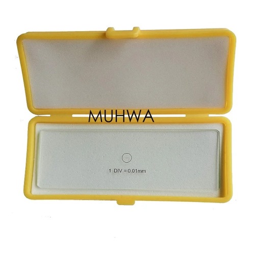 Règle étalonnage Microscope MUHWA 0.1mm - Verre Optique - Diamètre 24mm - Pour Oculaire Microscope