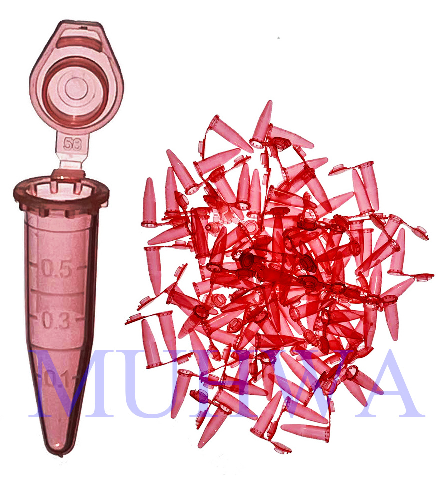 MUHWA 1000PCS Polypropylene Graduated Microcentrifuge Tube with Snap Cap, 0.5ml Capacity Microtubes