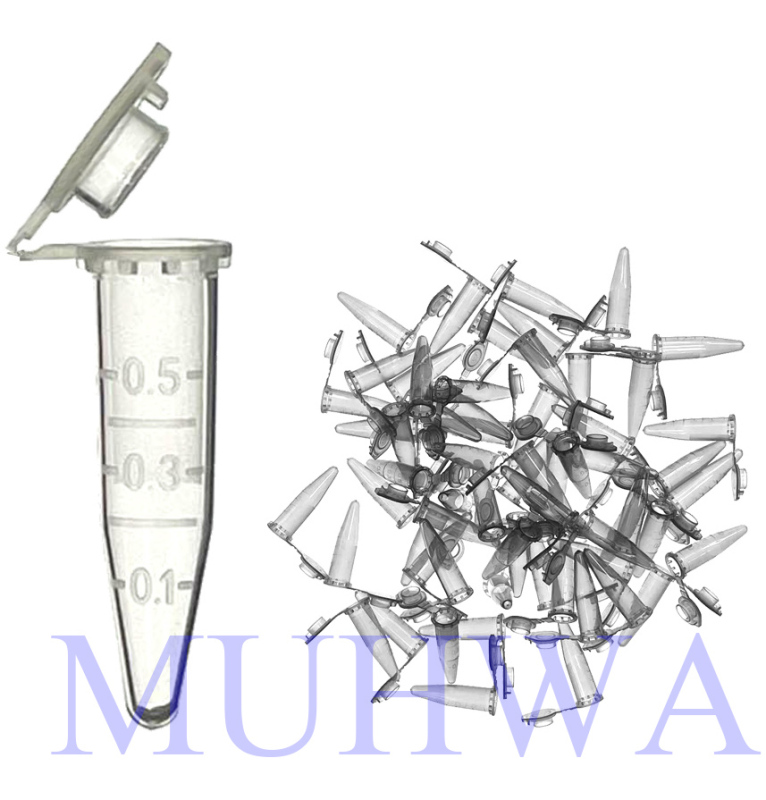 MUHWA 1000PCS Polypropylene Graduated Microcentrifuge Tube with Snap Cap, 0.5ml Capacity Microtubes