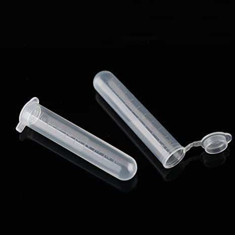 200PCS Polypropylene Graduated Clear Microcentrifuge Tube with Snap Cap, 10ml Capacity Brown Microtubes