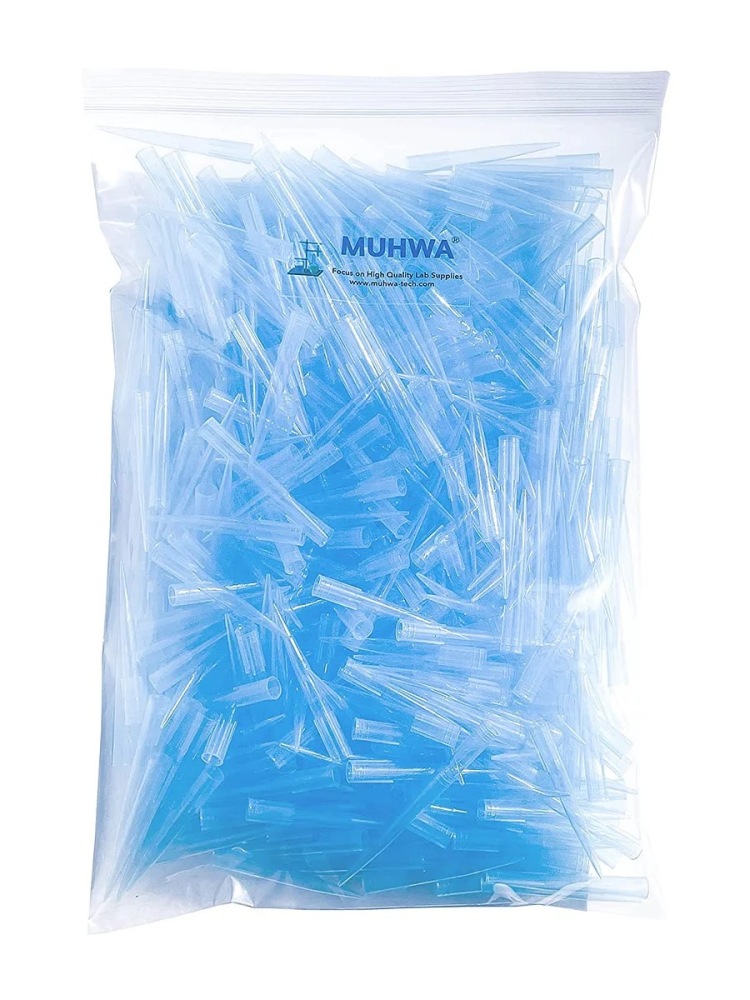 MUHWA Laboratory 1000μL Lab Liquid Pipette Pipettor Tips, 1ml Universal Pipettor Tips, 500 Pcs/Bag
