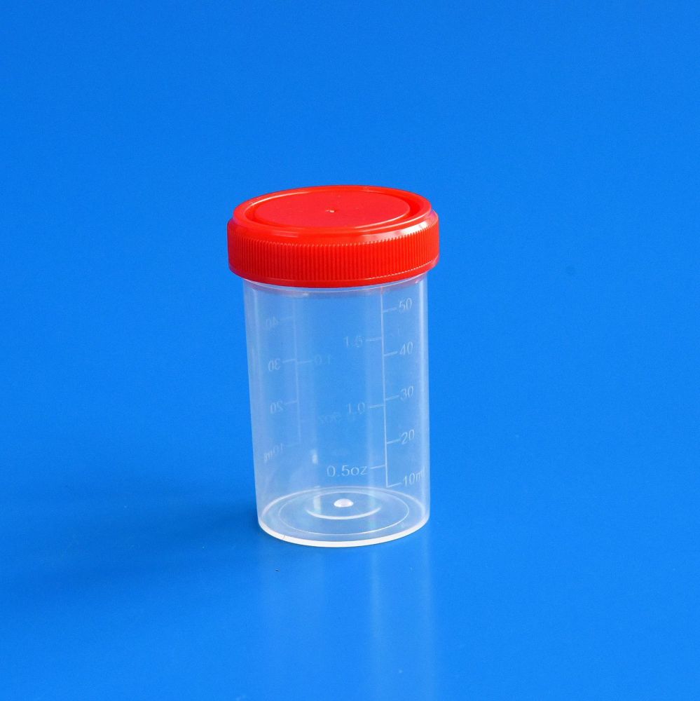 Disposable Specimen Cups Urine Cups 60ml Specimen Containers with Leak Proof Screw on Single