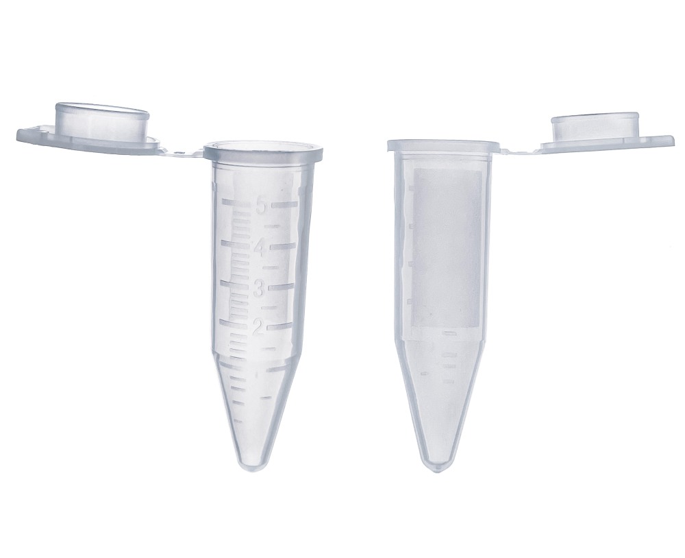 MUHWA 5ml Conical Centrifuge Tubes with Snap Cap, Polypropylene Graduated Centrifuge Tube with Writing Area, 100PCS/PACK