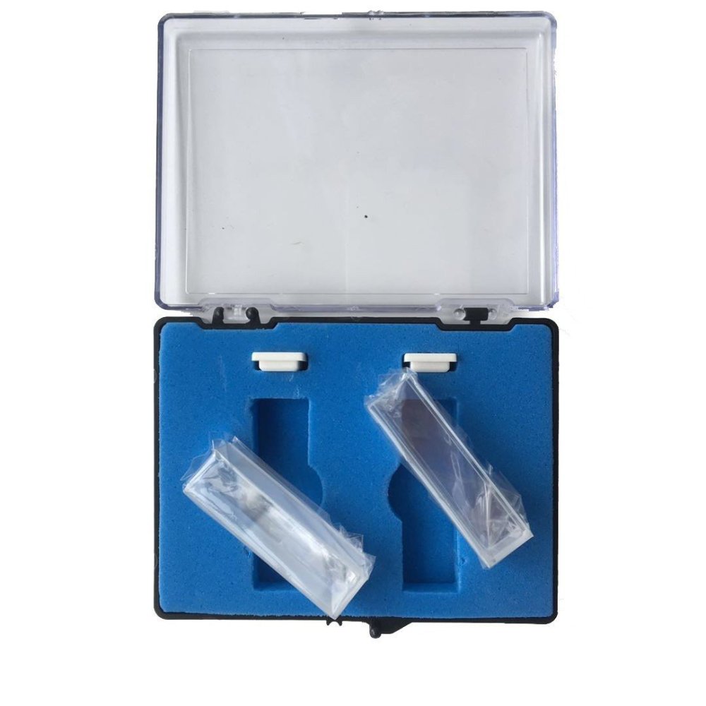 Quartz Cuvette, 2 pcs Standard 10mm 3.5ml Spectrometer Cell , ZY-80503