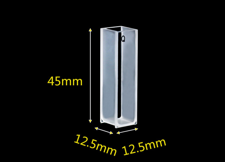 Quartz Cuvette, 2 pcs Standard 10mm 3.5ml Spectrometer Cell , ZY-80503