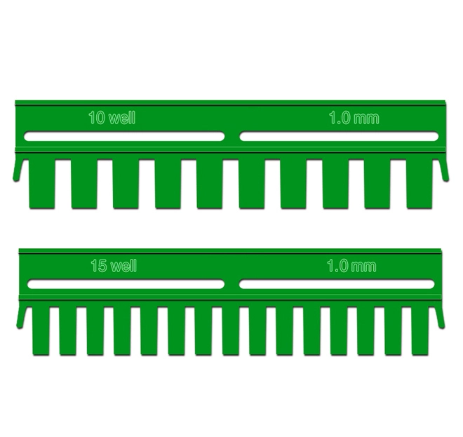 MUHWA combs for Bio-Rad Min-PROTEAN Electrophoresis Cell, use with 0.75 mm glass plates,  Pack of 5