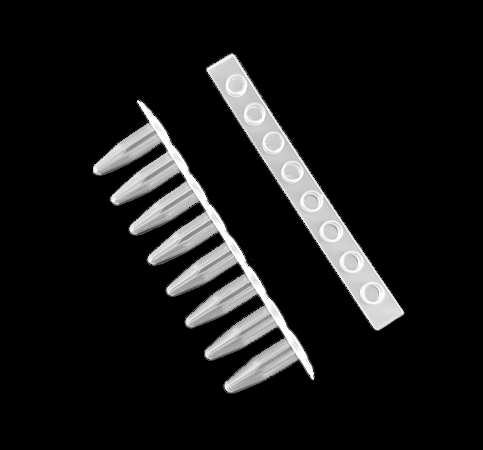 MUHWA 0.2ml PCR Tube 8 Strips PCR Tubes Transparent PCR Reaction Tube with Flat Cap, DNase/RNase Free, Pyrogen Safe 125 Strips/Pack