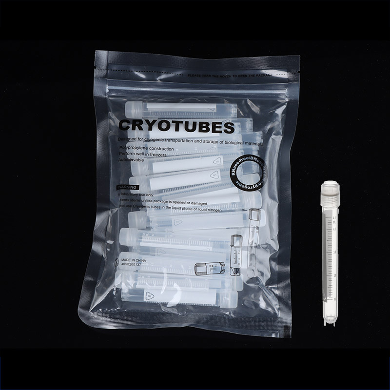 MUHWA 5 mL Plastic Self Standing Cryovials, External/Internal Threaded