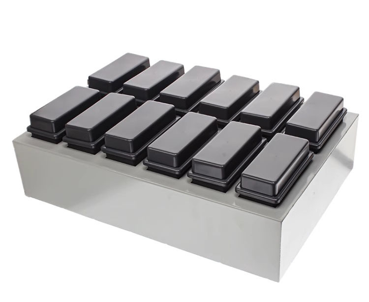 Plastic Staining Tank Combined, 12 pcs Staining Jar and 2 pcs Staining Rack, External Steel Frame Structure