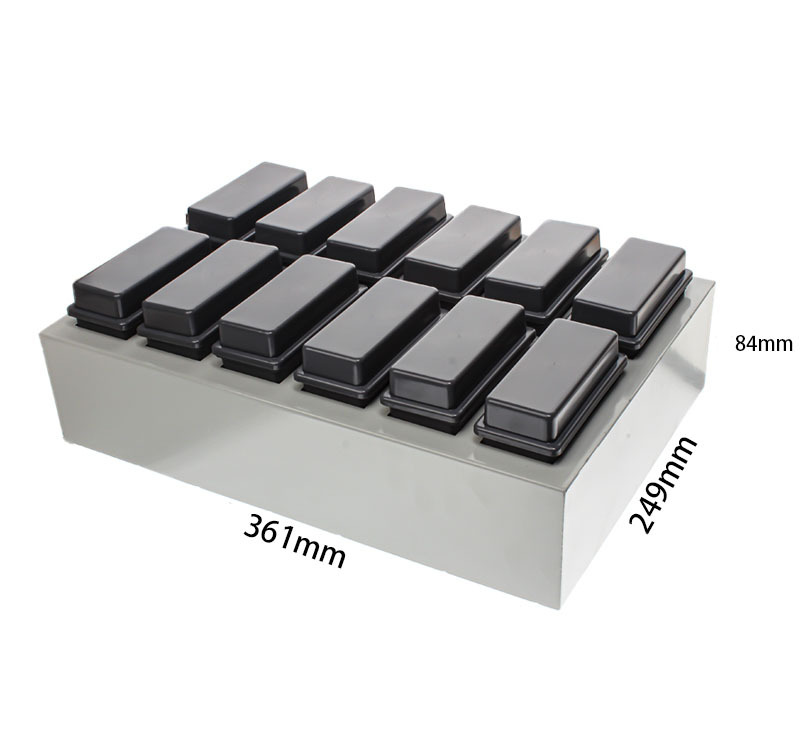 Plastic Staining Tank Combined, 12 pcs Staining Jar and 2 pcs Staining Rack, External Steel Frame Structure