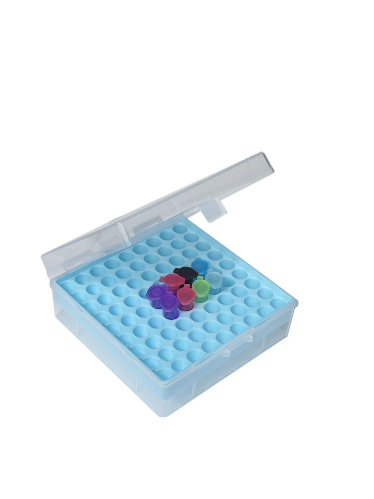 MUHWA 81-Well microtube storage box, for 1.5-2.0 mL tubes