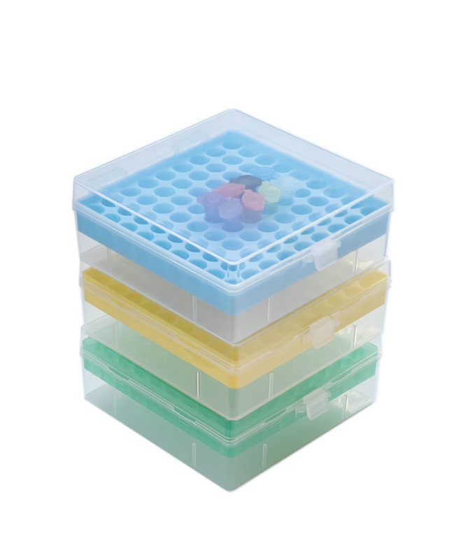 MUHWA 81-Well microtube storage box, for 1.5-2.0 mL tubes