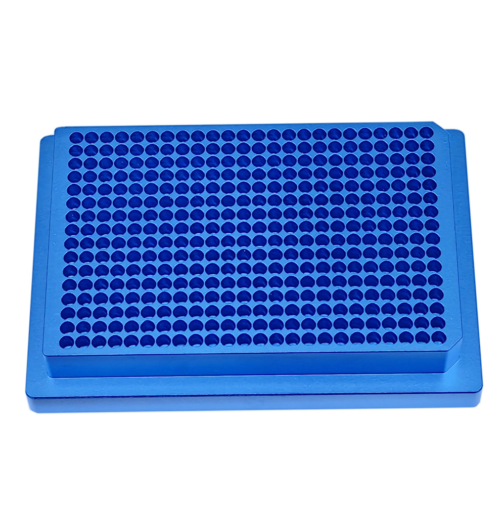 MUHWA 384 Well Aluminum Cooling Block for 384 Well Plates, Lab Rack for 0.1ml Tubes