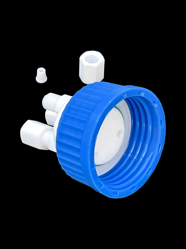 MUHWA GL45 Liquid Chromatography Waste Cap, HPLC Solvent Delivery Caps, PTFE Insert and Fitting