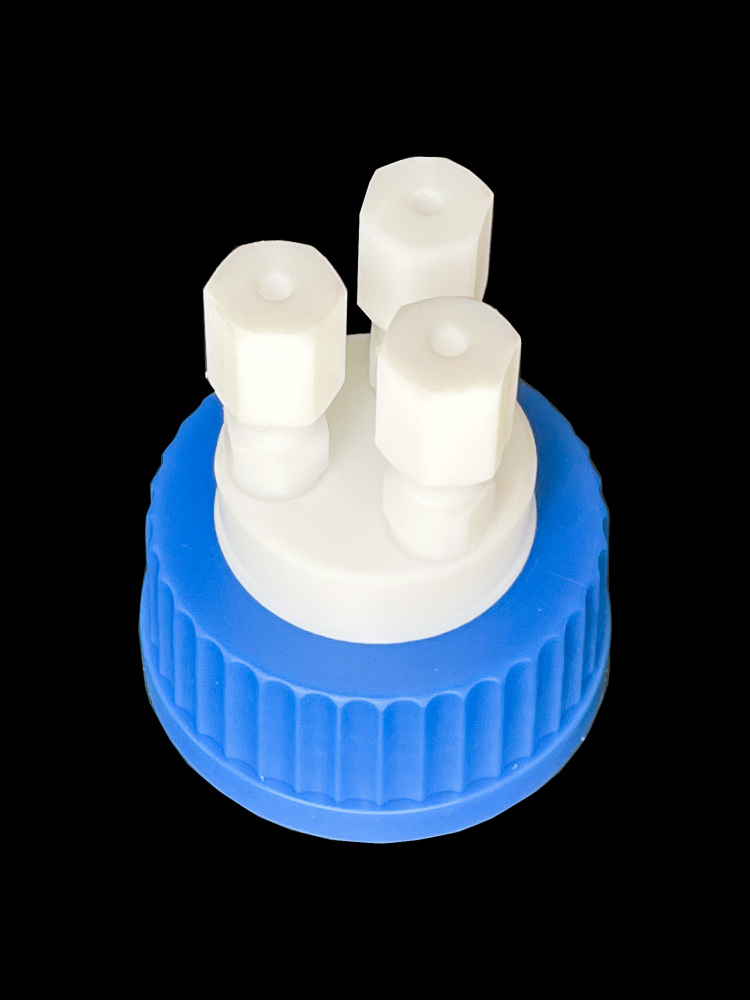 MUHWA GL45 Liquid Chromatography Waste Cap, HPLC Solvent Delivery Caps, PTFE Insert and Fitting