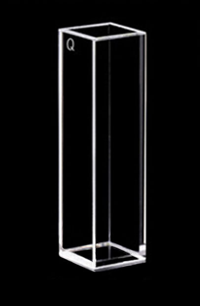 MUHWA Cuvette Fluorescent Quartz Cuvette with PTFE Cap 10mm Five Sides Clear High Precision & Light Transmission Corrosion Resistance 1/PK