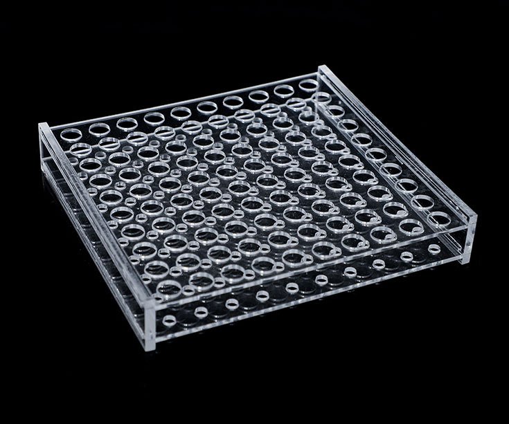 MUHWA Acrylic test tube rack 1.5/2ml Acrylic centrifuge tube rack 100 holes EP tube rack