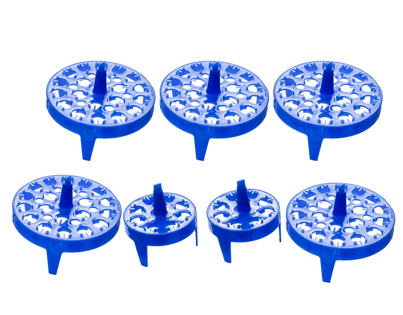 MUHWA Polypropylene Round Floating Tube Rack for 0.5ml/1.5mL Micro Centrifuge Tubes, 5pcs 26-Hole Float Racks + 2pcs 8-Hole Float Racks, Blue