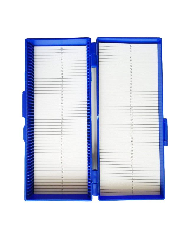 MUHWA 50-Place Microslide Slide Microscope Box Glass Slides Box