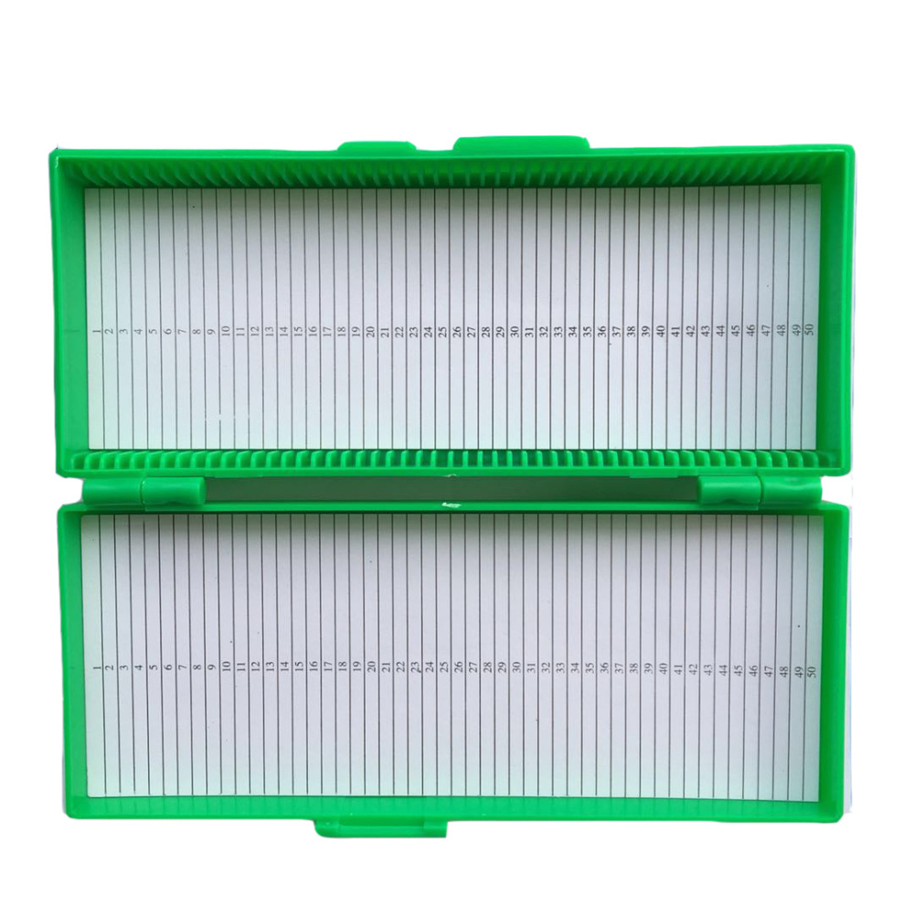 MUHWA 50-Place Microslide Slide Microscope Box Glass Slides Box