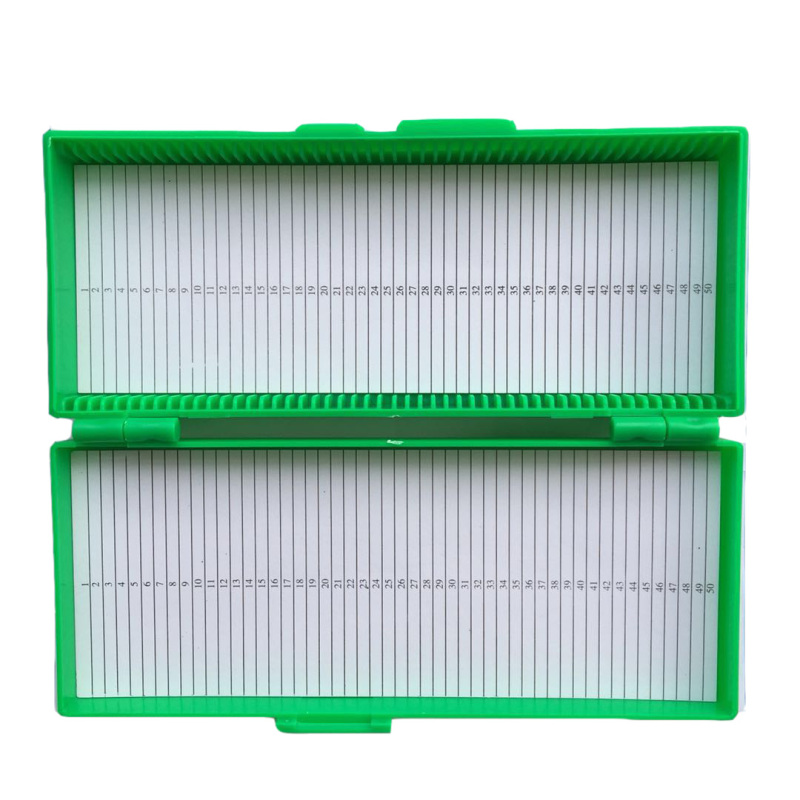MUHWA 50-Place Microslide Slide Microscope Box Glass Slides Box