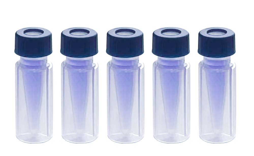 MUHWA Polypropylene Vial with Cap and PTFE/Silicone Septum, 12 x 32 mm Screw Neck, 100/pk
