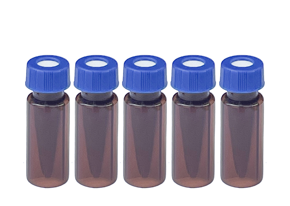 MUHWA Polypropylene Vial with Cap and PTFE/Silicone Septum, 12 x 32 mm Screw Neck, 100/pk