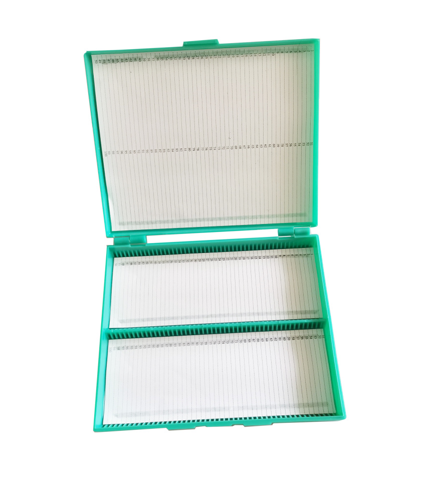 MUHWA 100-Place Plastic Microscope Slide Storage Box